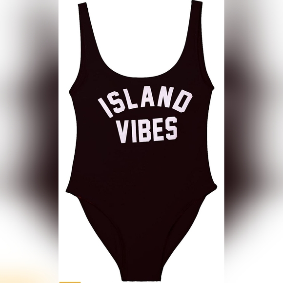 ISLAND VIBES|| One Piece Swimsuit Sz,Medium Color Black - Picture 3 of 8